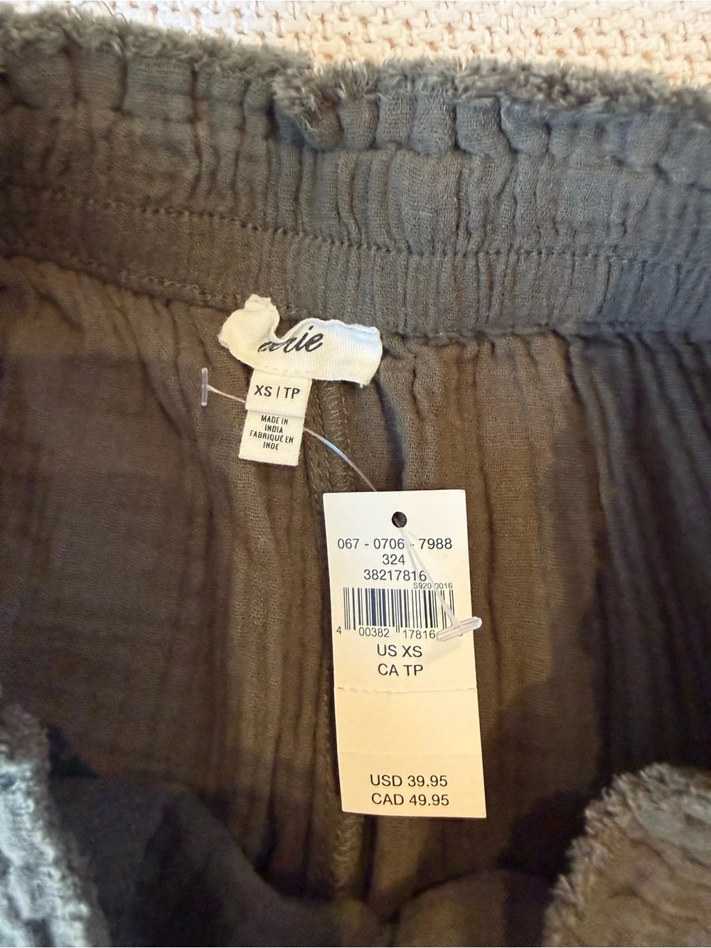 Aerie poolside Olive Green High Waist Cotton Gauze Shorts xs